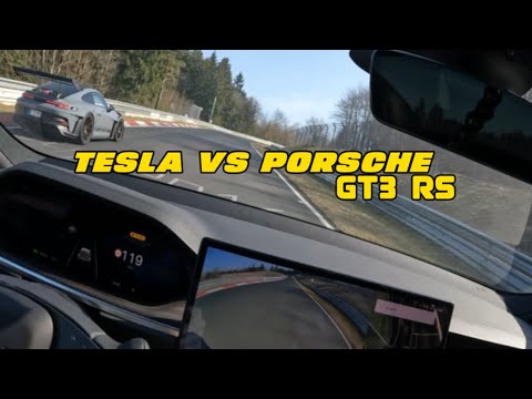 Cheapest Tesla Model S vs Porsche GT3 RS on Nürburgring Nordschleife!