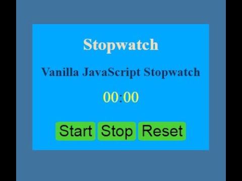 Stopwatch with Js  A simple Javascript Project  Creating Stopwatch in just 13 minutes