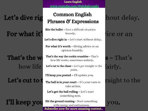 Common English Phrases and expressions #learnenglish #vocabulary #phrases