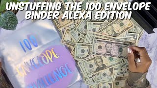 UNSTUFFING THE 100 ENVELOPE SAVINGS CHALLENGE BINDER | CASH STUFFING MY SINKING FUNDS | MONEY COUNT