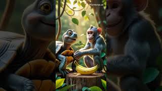 Monkey and turtle story |AICARTOON|AIANIMATION|AISTORIES @NEXTGENAI-l2b