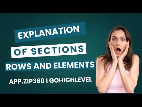 🔥 "How to Use Sections, Rows & Elements: 2024 Zip360 Tutorial [Beginners Guide]!"