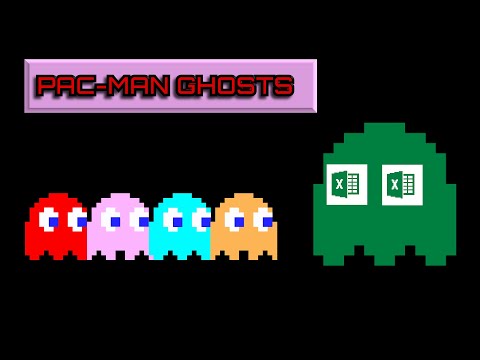 Pixel Art in Excel: Recreating and Animating the Pac-Man ghosts - Inky, Pinky, Blinky & Clyde