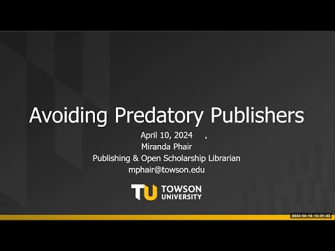 Avoiding Predatory Publishers | Research University
