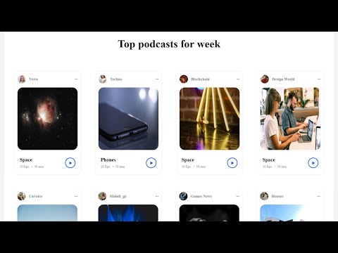 Podcasts page on HTML and CSS tutorial || Responsive  || Web Creator