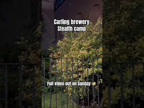 Sketchy Stealth camp at the Carling brewery (BUSTED)#beer #youtubeshorts  #camping #stealthcamping