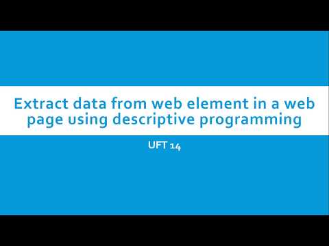 UFT QTP Descriptive programming : Extract data from web elemets