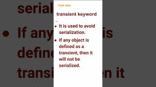 transient keyword (44) #corejava