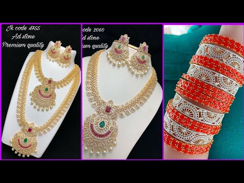 Beautiful #stoneworkbangles/#necklace / #haaram collections 2021