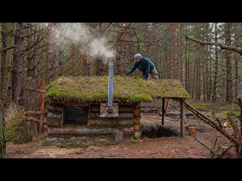 Dugout shelter, My daily routine in forest, solo building