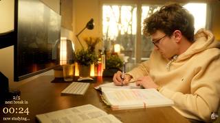 8-HOUR | Study With Me | Four breaks, No music, Deep work