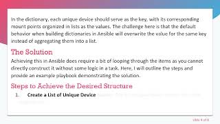 How to Build a Dictionary with Lists from a Single List in Ansible