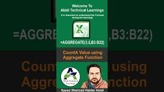 How to Calculate CountA Value using Aggregate function with Hidden Rows #AbidiExcel #exceltips
