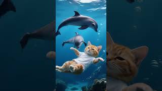 Kitten survives and finds father #cat #aicat #fatcat #orangecat #cat2025 #aianimals