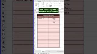 Sequence Formula | #excel #data entry