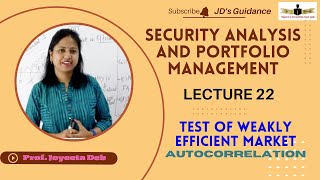 Autocorrelation Test of Weak form of market efficiency, Test of market efficiency