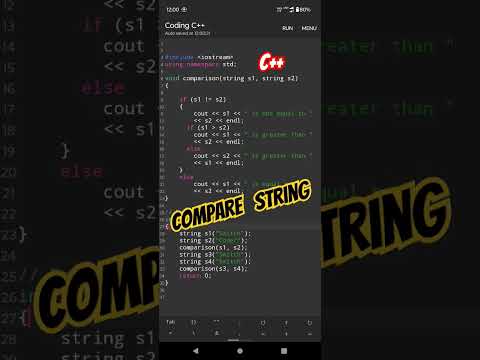Compare Strings in C++. #switchcoder #cpp #strings #compare_string #shorts