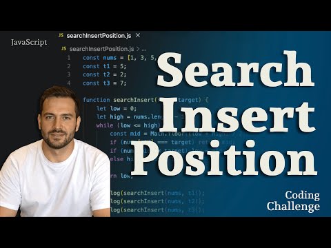 Search Insert Position Coding Challenge in JS, Prepare for Coding Interview