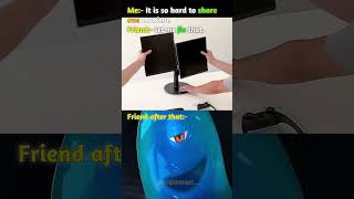 POV You and Your Bro Share the Same Monitor 😂 #SplitScreenStruggles #funnytech