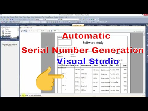 Automatic Serial Number Generation in crystal report in visual studio