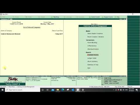 Hotel and Restaurant Module in Tally