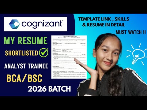 My Resume That Got Selected in Cognizant 🌟| Analyst Trainee 2026