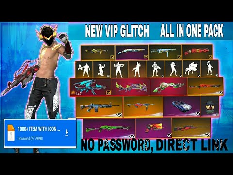 Free fire new vip glitch❗all in pack❗after update v29 glich pack❗latest glitch pack for free fire
