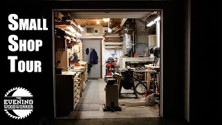 My Small Shop Tour & Layout | Evening Woodworker