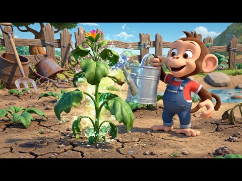 Cute Story: Baby Monkey and the Giant Flower Garden | Kids Storytime