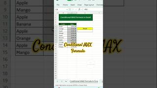 Conditional MAX Formula‼️ #excel #excelformula #exceltips #excelfunction
