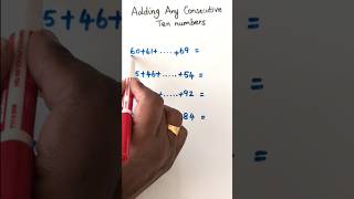 Math Tricks l l Add Any Consecutive Ten Numbers #mathshack #mathstricks #mathtipsandtricks