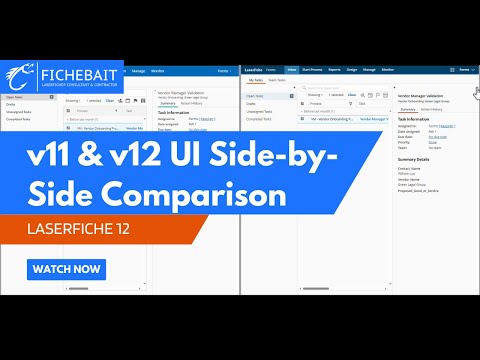 v11 and v12 UI Side-by-Side Comparison of Laserfiche Web Products