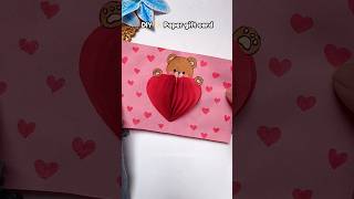 How to make paper gift card 🎁  DIY paper card tutorial ✨🐻🩷  #art #diy #diycrafts #papercraft