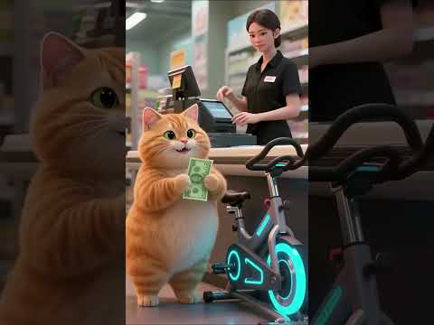 Cat's Peloton Surprise#shorts #funny #cat #cute #animals #animation #funnyvideo#comedy #sports