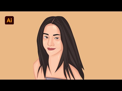 VECTOR PORTRAIT WITH MOUSE AND PEN TOOL TUTORIAL IN ADOBE ILLUSTRATOR.