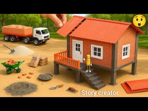 Mini Bricks House Construction /Diy Truck Building Elevated House  Science project @Storycreator