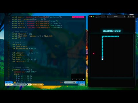 ASMR Programming – Coding a Snake Game with HTML, CSS & JavaScript (No Talking, Neovim Setup)