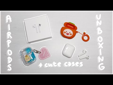 💫apple airpods aesthetic //unboxing// + cute cases⭐️