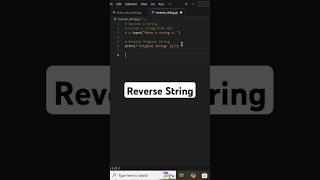 Reverse String #python #pythonforbeginners #pythonprogramming #stringreversal