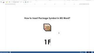 How to Insert Package Symbol 📦 in MS Word?