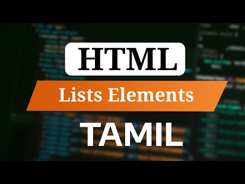HTML List Elements Explained in Tamil | HTML Full Course Tamil