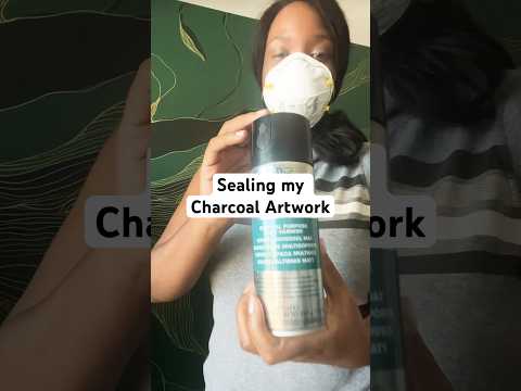 Sealing My Charcoal Artwork: The Final Step 🎨 #artist #ytshorts