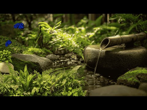 Calm Piano Music with Water & Bird Chirps | Peaceful Nature Sounds for Relaxation