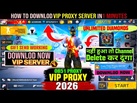 Free Fire Vip Proxy Server Download ( 100% Working )🥳💥Download Vip Proxy Server in 1 Minute FF Proxy