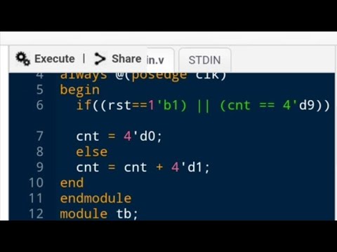 Mod 10 counter using Verilog code
