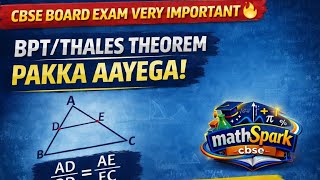 BPT/Thales Theorem Class 10th CBSE #study  #maths  #exam #mathspark  