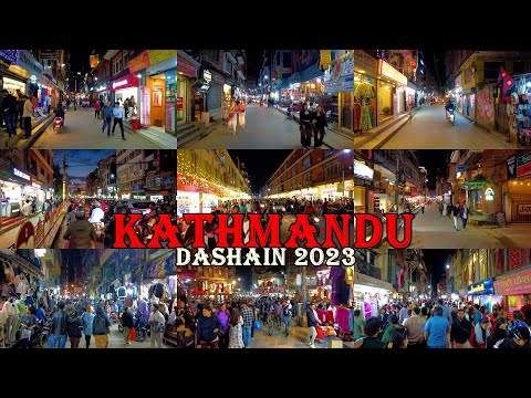 4K DASHAIN Vibes in KATHMANDU Capital City of NEPAL - Friday 20 October 2023 🇳🇵