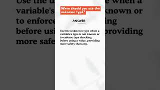 When Should You Use the Unknown Type in TypeScript? #shorts #ytshorts #codewithchitra