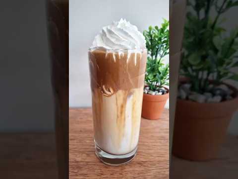Dalgona Iced Coffee.  #asmr #coffeetime  #coffee #icedcoffee #recipe #dalgona #cafe #shorts #fyp