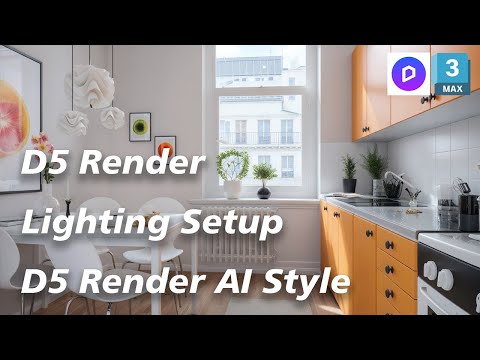 D5 Render Lighting Setup & Material Adjustments | Dining & Kitchen Optimization with D5 AI Style
